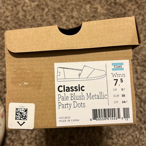 Toms Pale Blush Metallic Party Dots Womens size 7.5 - Picture 2 of 6